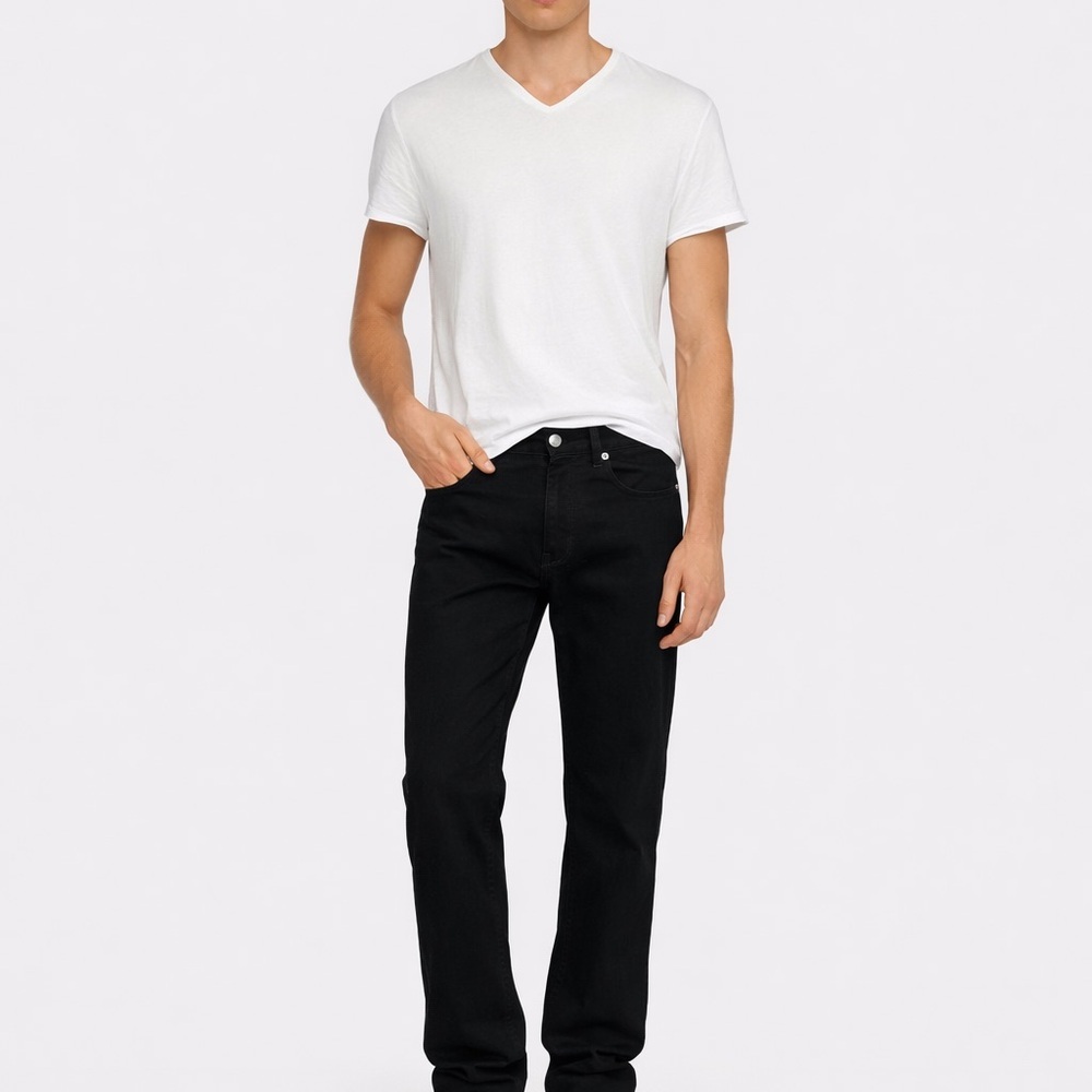 ZADIG & VOLTAIRE Black Straight-Leg Jeans Unisex Fit Designer Denim Tall Inseam - Picture 8 of 14